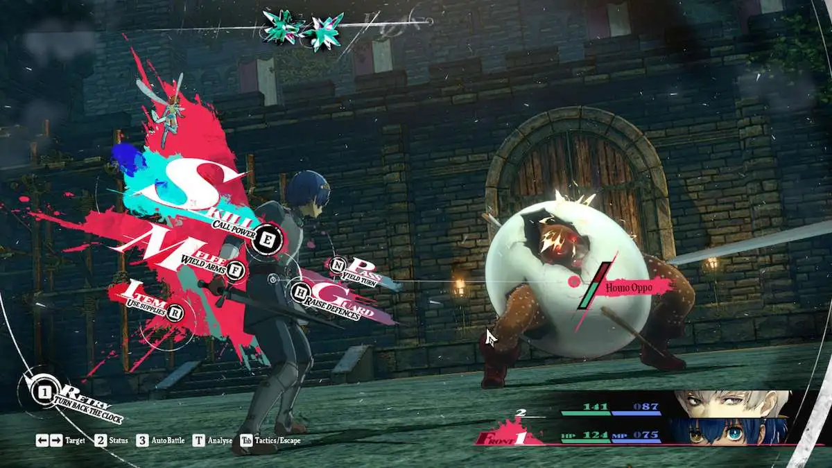 Fighting against a Homo Oppo enemy in Metaphor: ReFantazio.