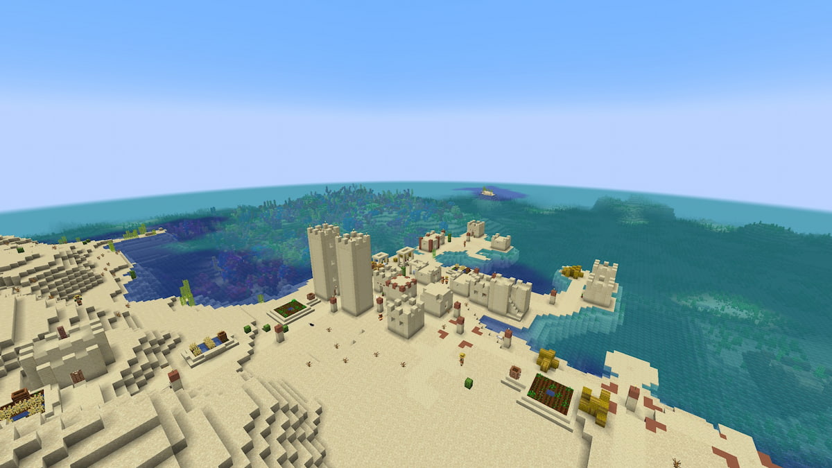 A Desert Village next to a Coral Reef in Minecraft