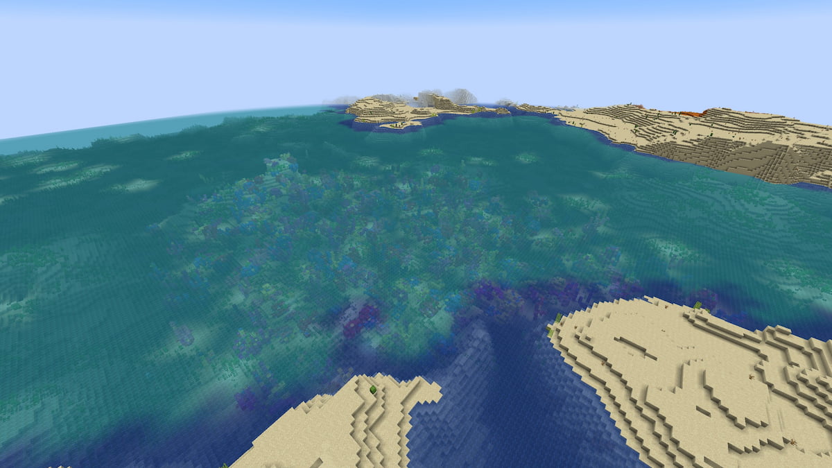 A Coral Reef near Spawn in a Minecraft world