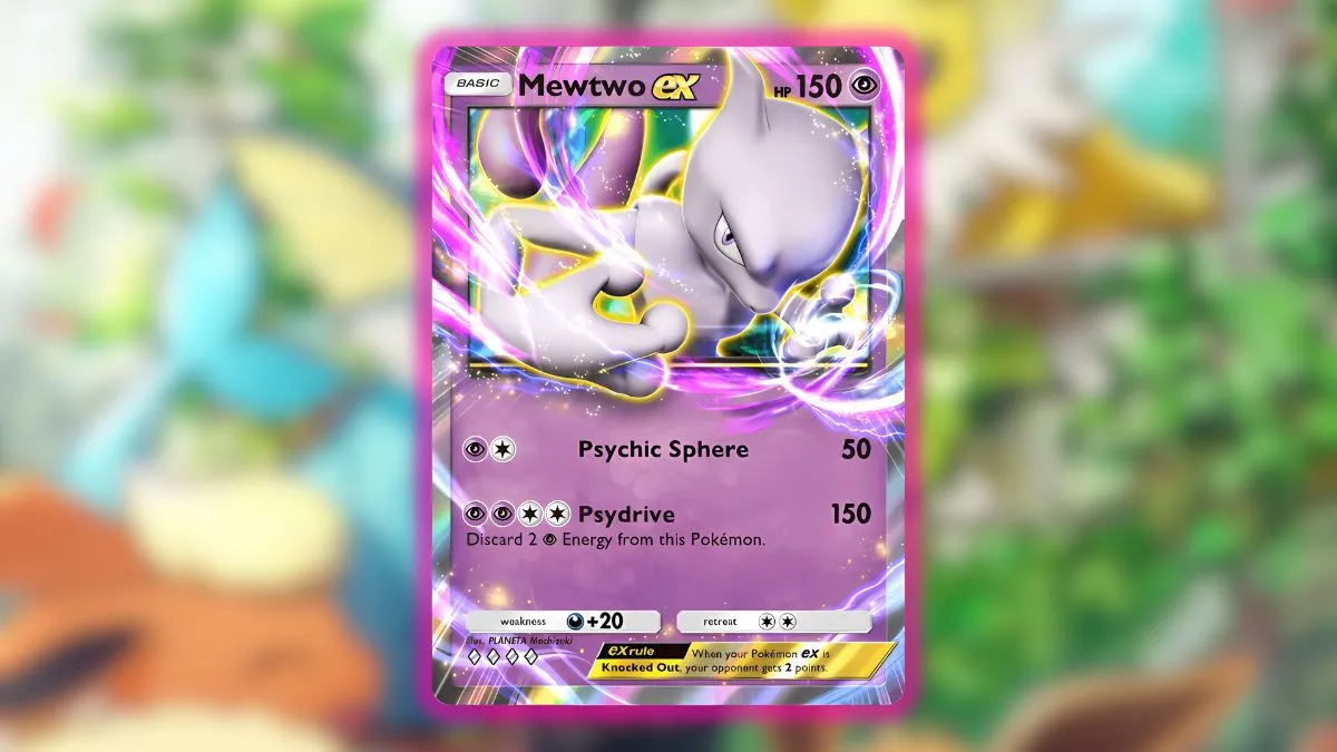 Mewtwo EX in Pokemon TCG Pocket.