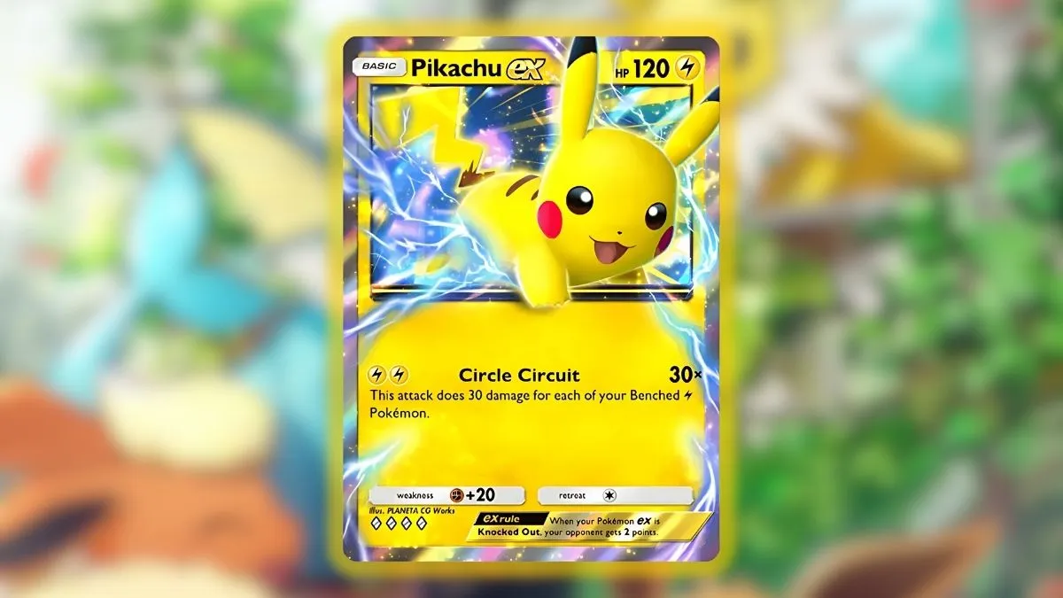 Pikachu EX card in Pokemon TCG Pocket.