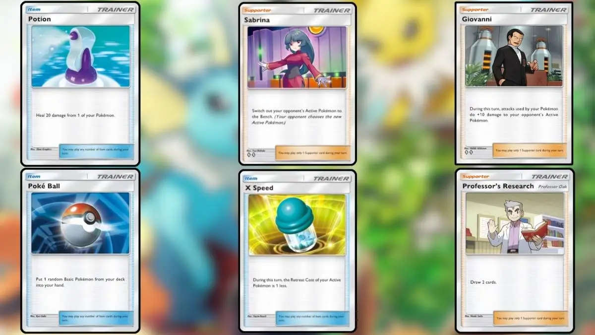 Trainer cards for Pikachu EX deck.