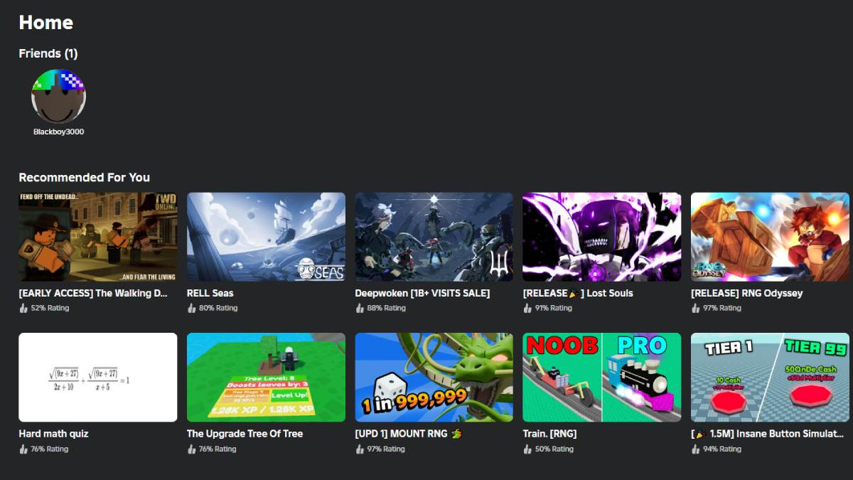 Roblox Home Page