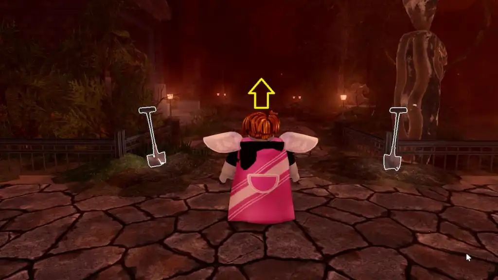 A player walking in Roblox Haunt