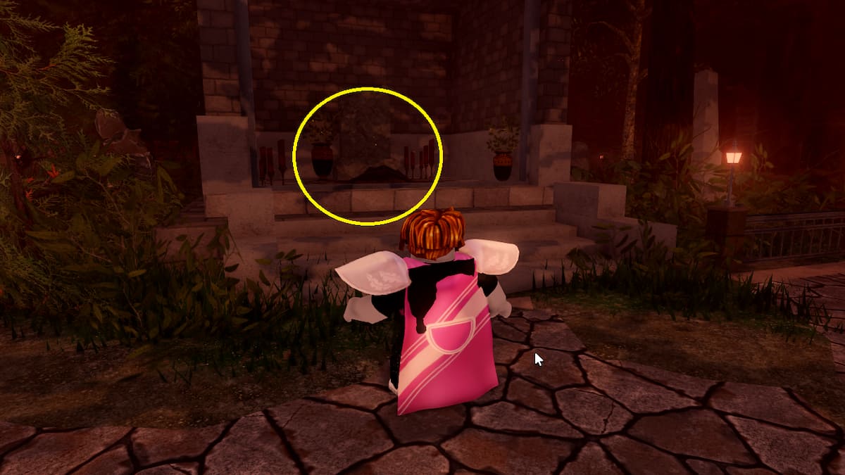 A player walking in Roblox Haunt