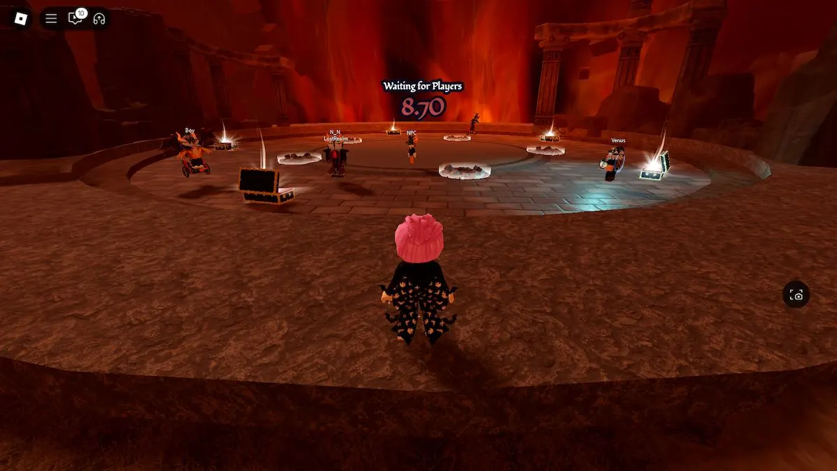 The boss fight area in The Haunt on Roblox.