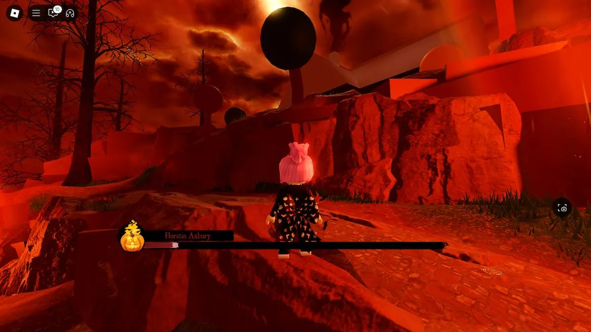 The path to the boss fight in The Haunt on Roblox.