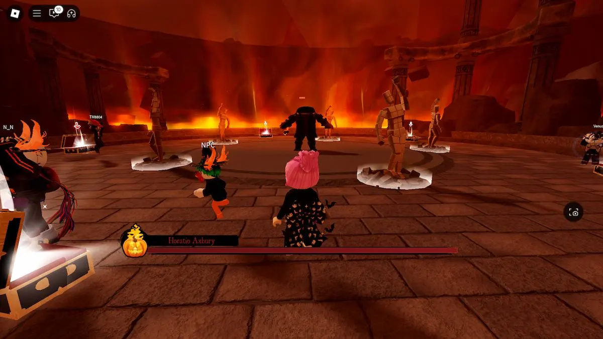 The boss fight in The Haunt on Roblox.