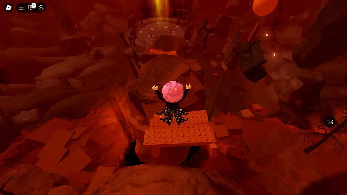 The path to the boss fight area in The Haunt on Roblox.