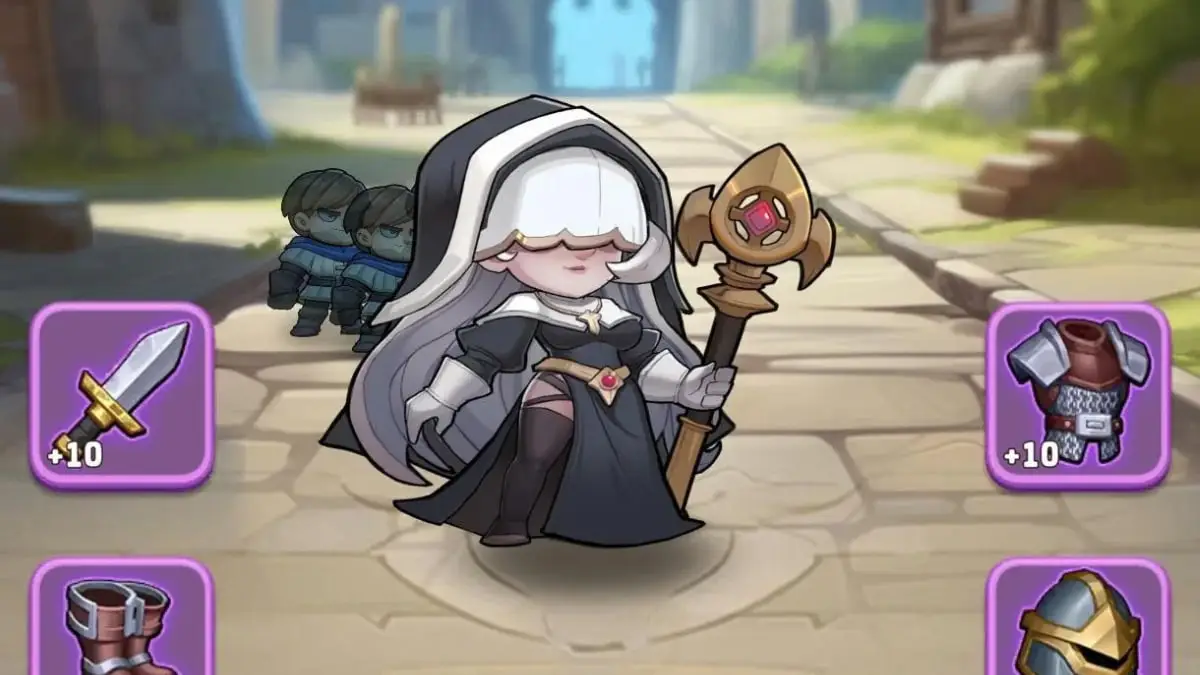 The Nun hero in Top Heroes