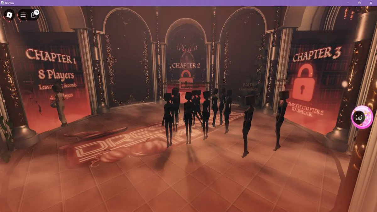 Quest area for the Halloween Lana lore quest in Dress to Impress on Roblox.