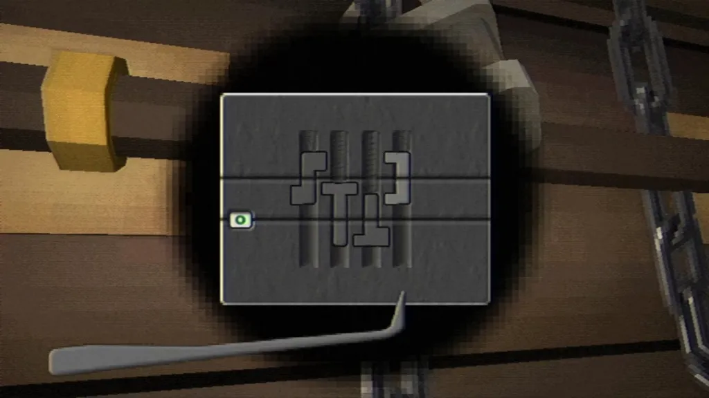 One of the lockpick puzzles in Fear the Spotlight.