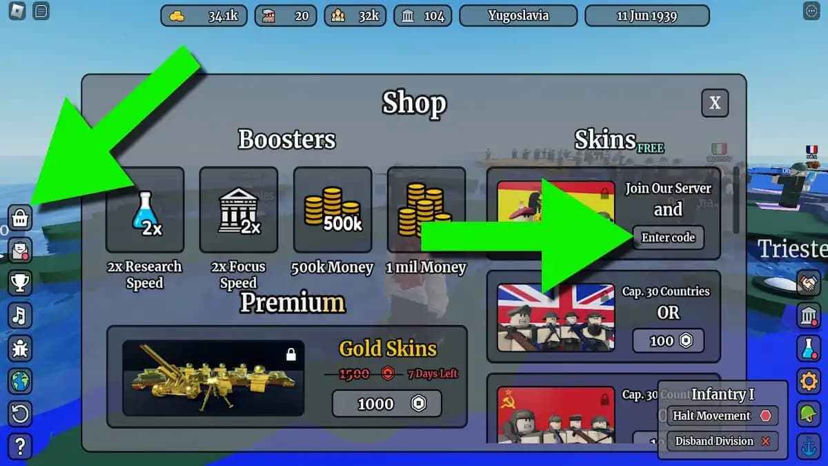 How to redeem Conquer The World WW2 codes