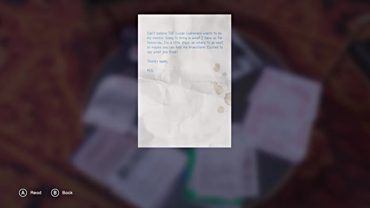 Note from Maya to Lucas in Life is Strange Double Exposure