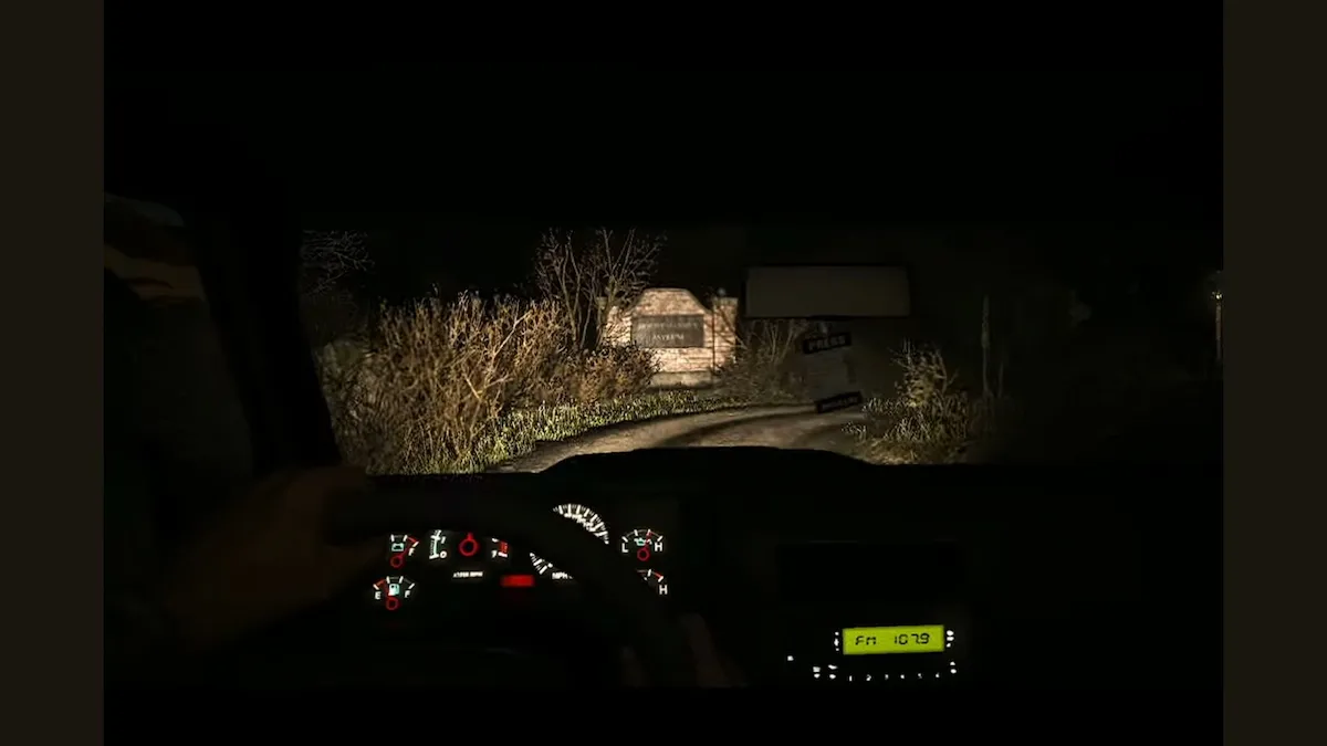 Driving to the Asylum in Outlast.