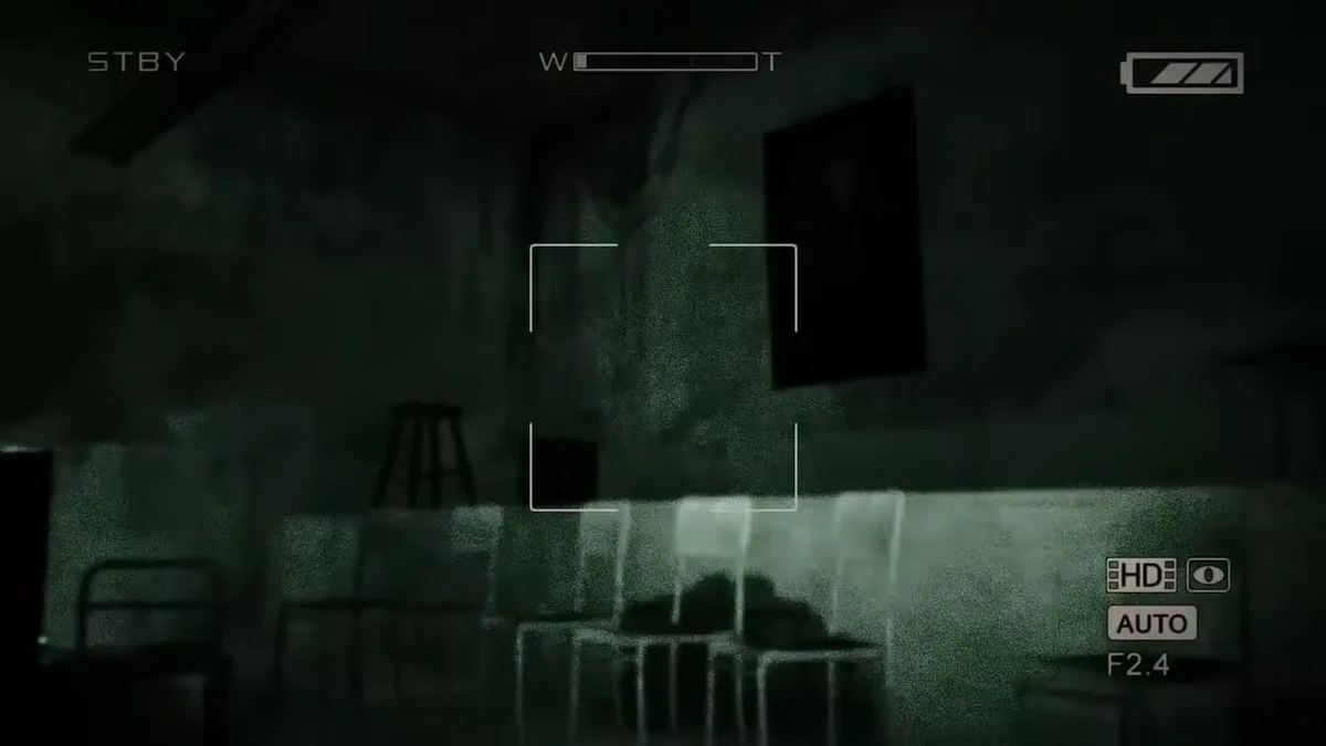 Night vision camera in Outlast.