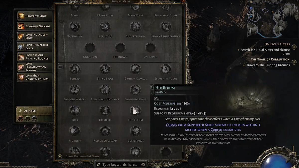 All Skill and Support Gems in POE 2