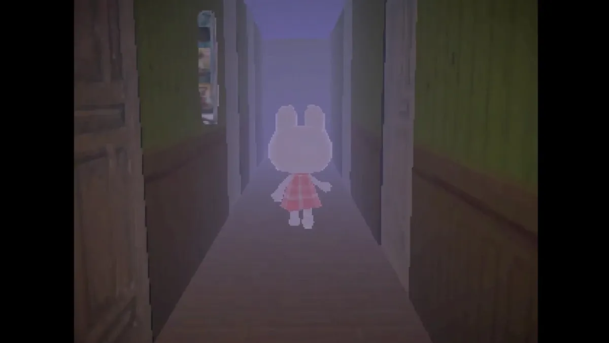 Umi walks down a corridoor in Rental.