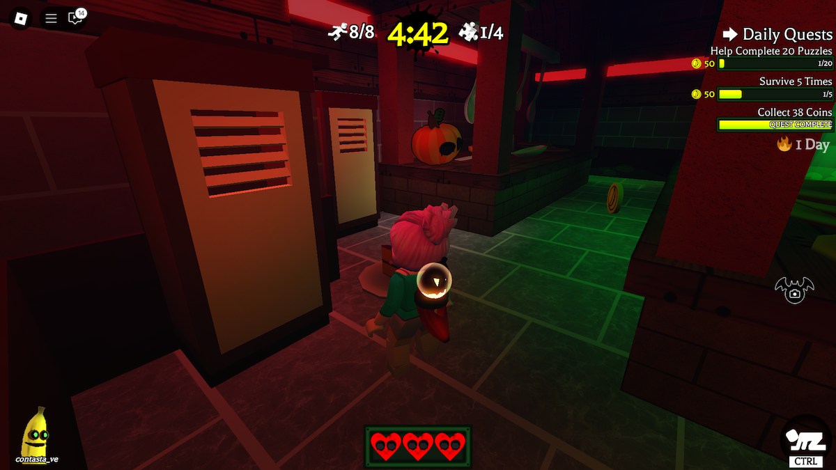 The pumpkin in the small kitchen in Banana Eats on Roblox.