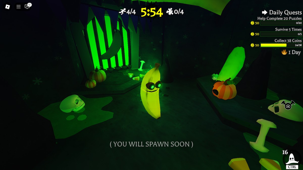 The pumpkin that's in the Banana Spawn Room in Banana Eats on Roblox.