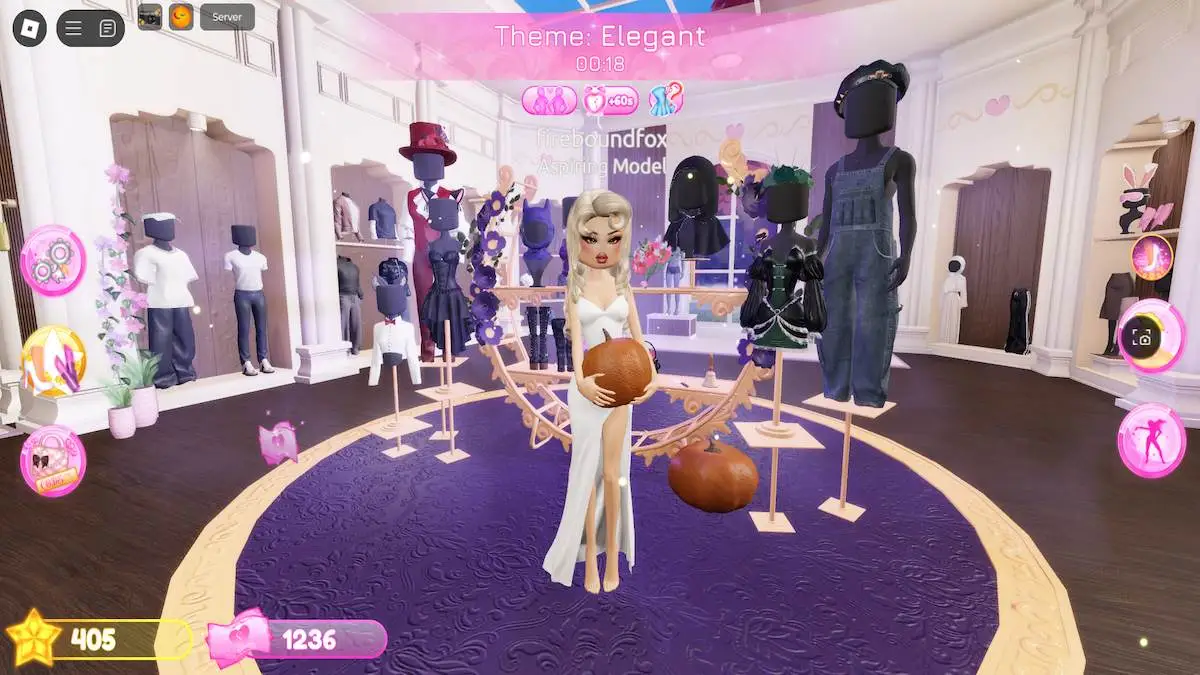 The pumpkin accessory in Dress to Impress on Roblox.