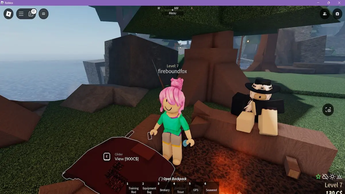 Glider location in Fisch on Roblox.