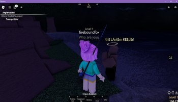Meeting the Lantern Keeper in Fisch on Roblox.