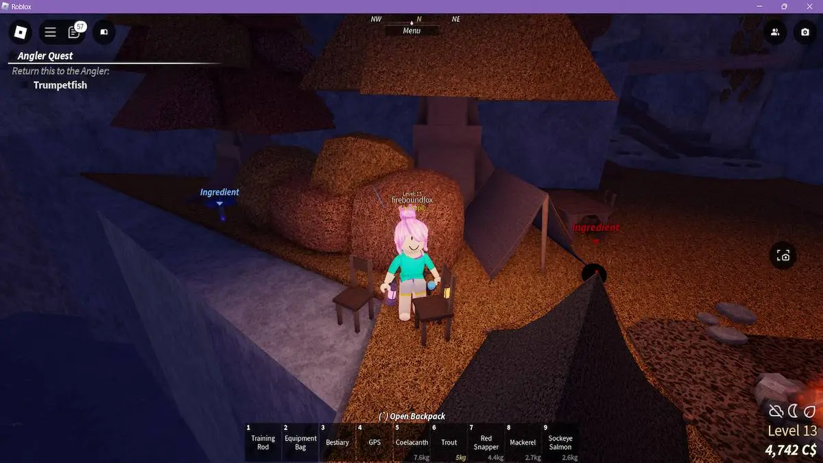 Finding the witch's ingredients in Fisch on Roblox.