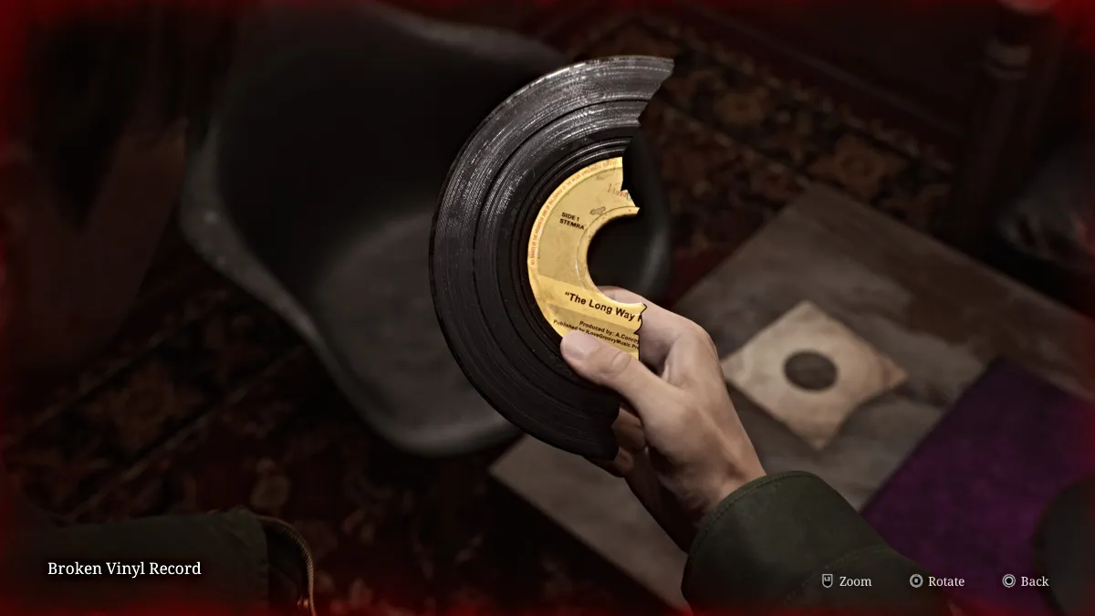 Broken Vinyl Record item in Silent Hill 2 Remake