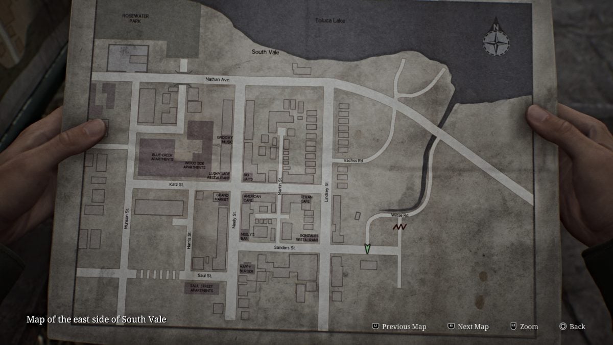 East South Vale map in Silent Hill 2 Remake