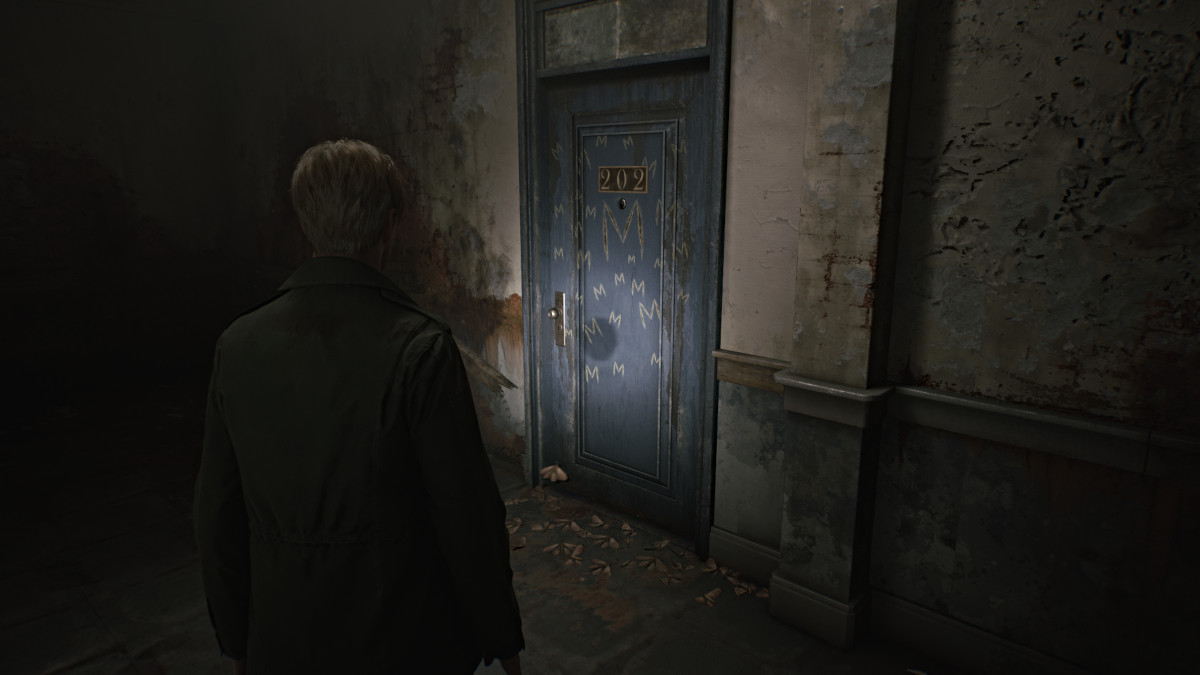 M Room door at Blue Creek Apartments in Silent Hill 2 Remake