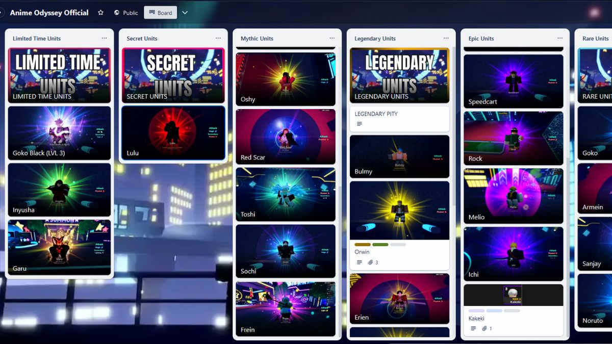 Official Anime Odyssey Trello Link & Discord Pro Game Guides