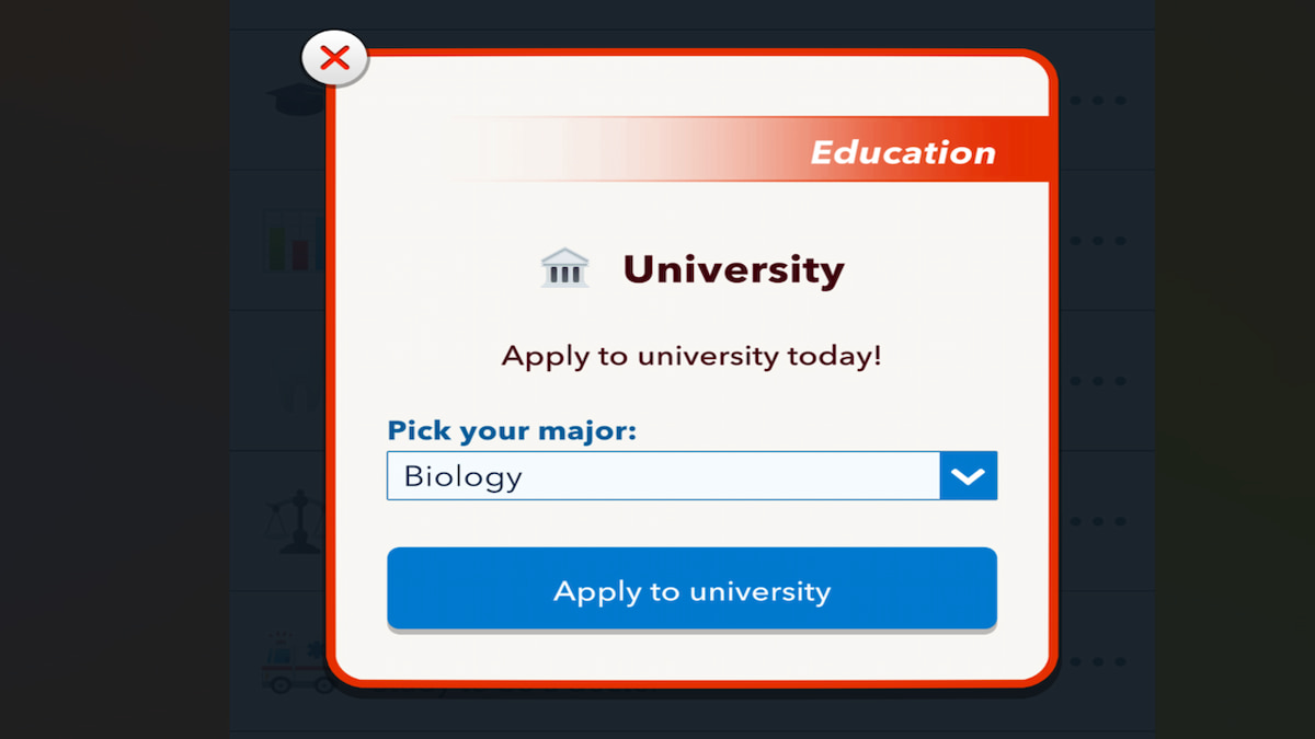 The Biology Diploma option in BitLife