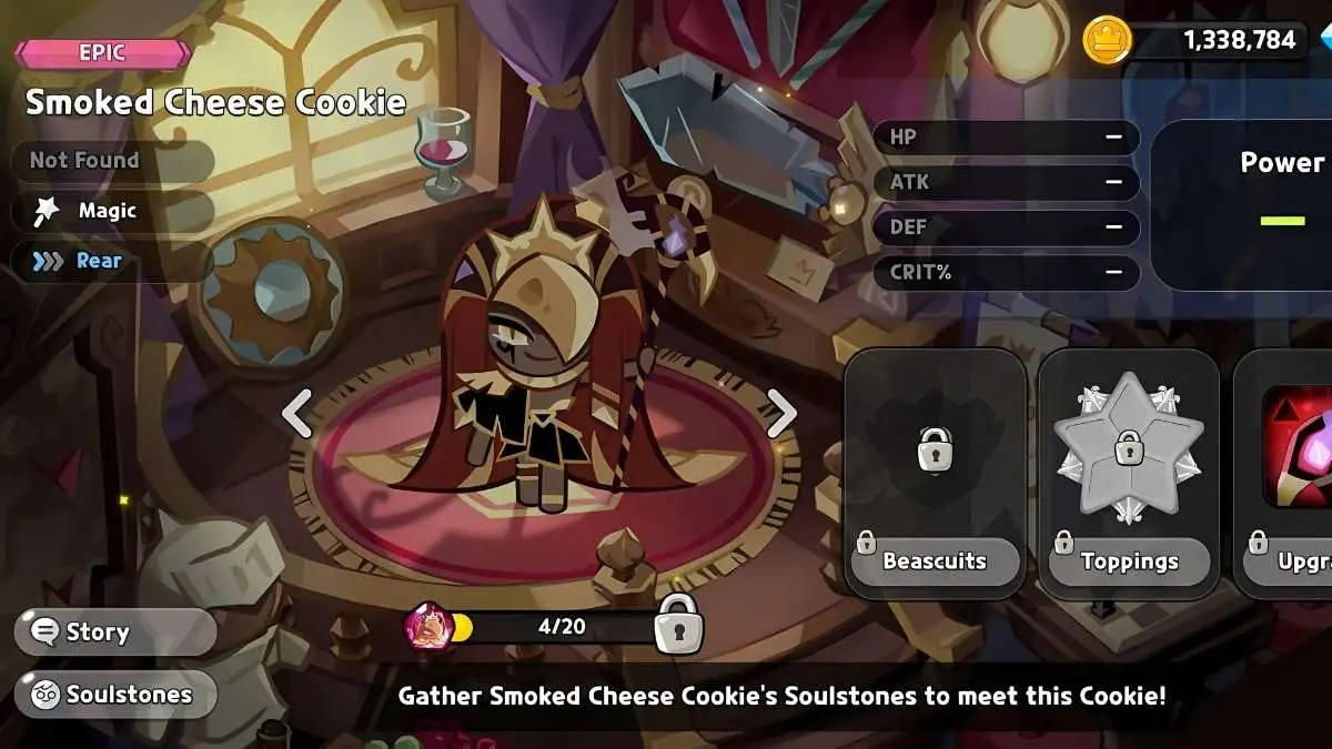 Character details for Smoked Cheese Cookie in CRK.