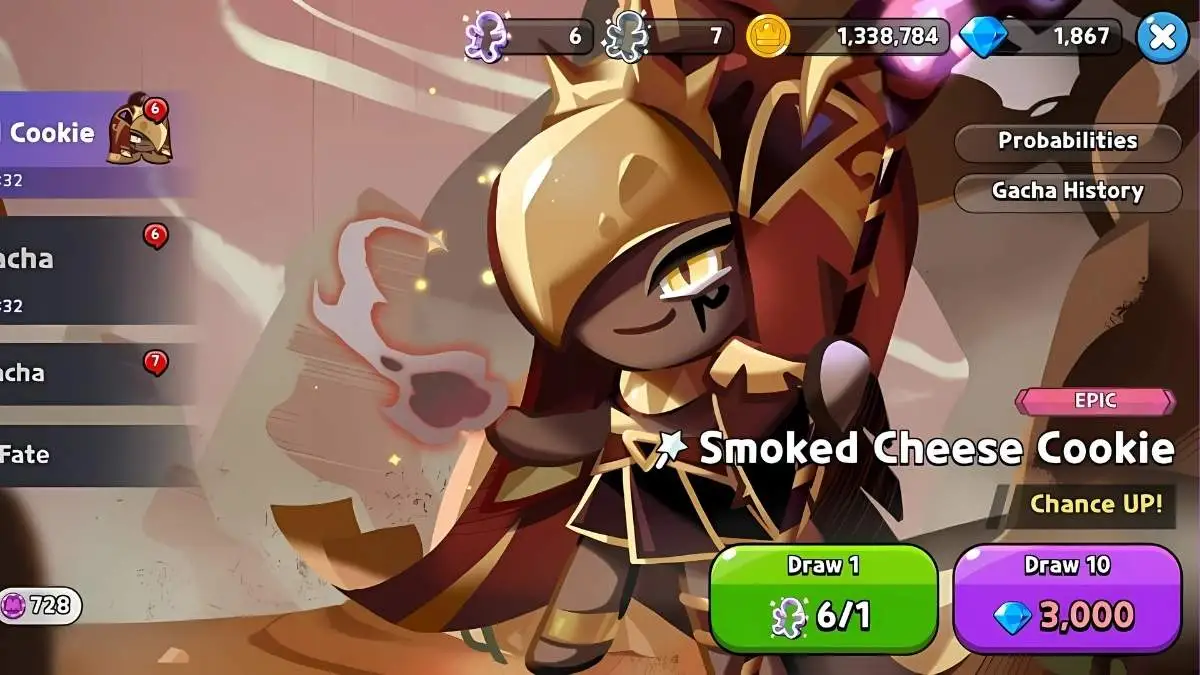 Gacha to summon Smoked Cheese cookie.