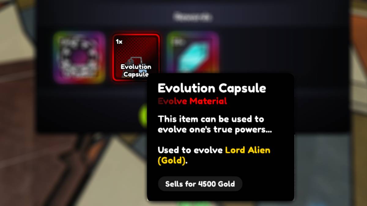 Evolution item description in Anime Last Stand