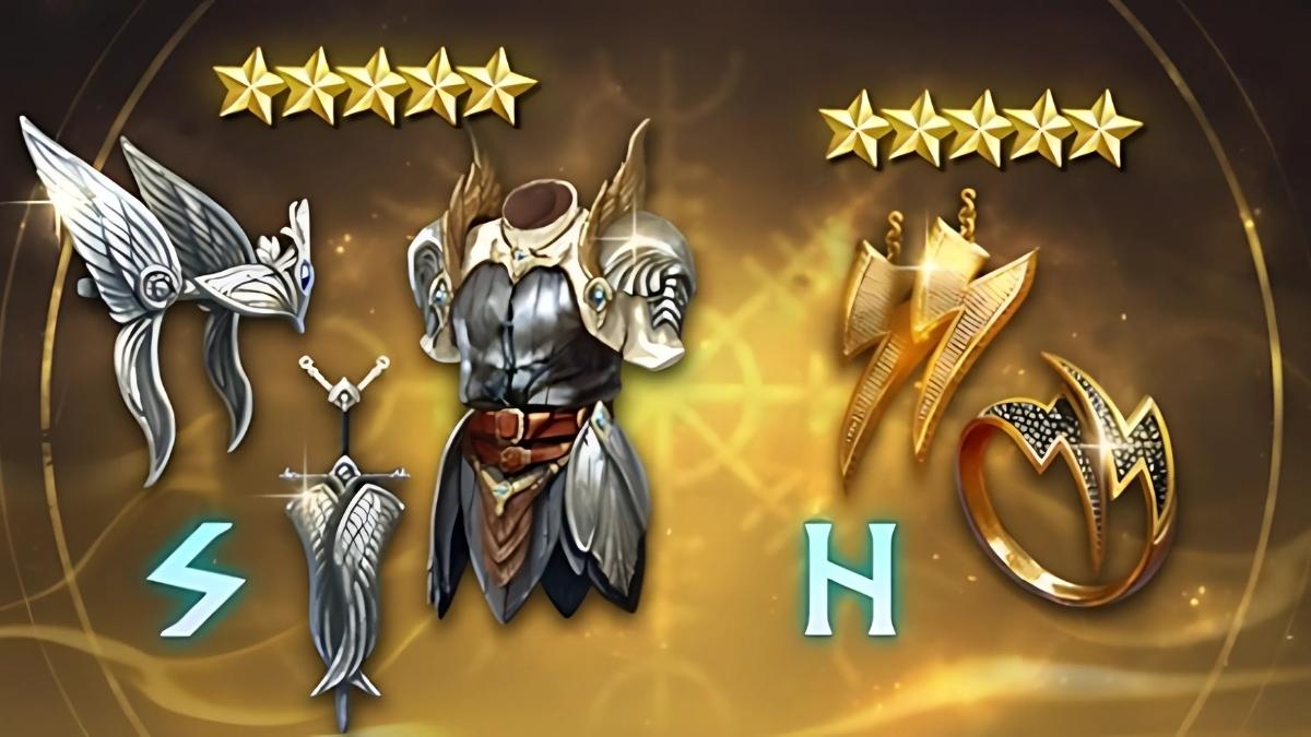 five star golden equipment in King Arthur Legends Rise.