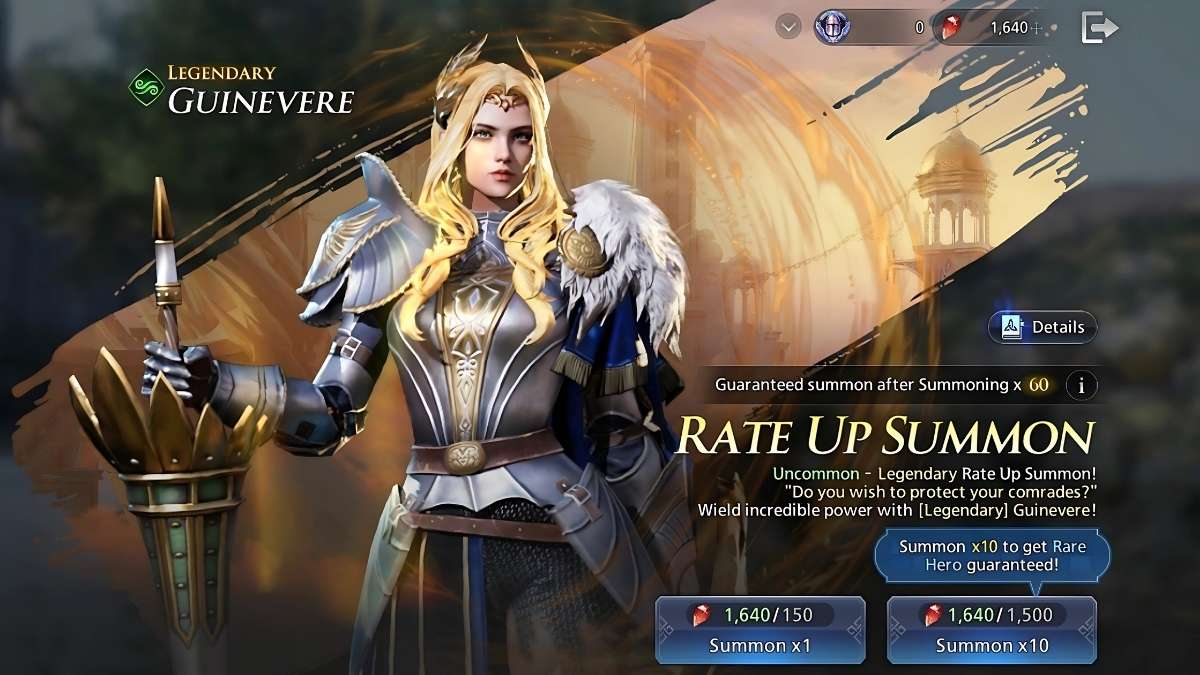 Rate up summons in King Arthur Legends Rise.