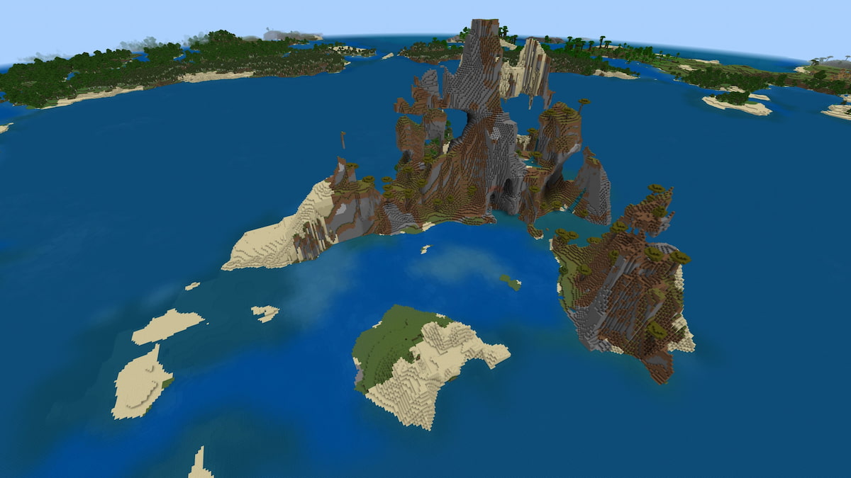 A Windswept Savanna island in Minecraft