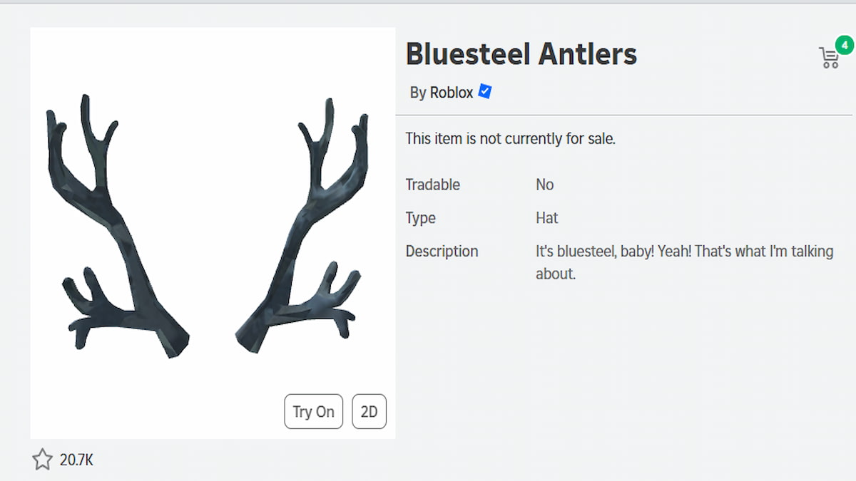 An Antler UGC in Roblox