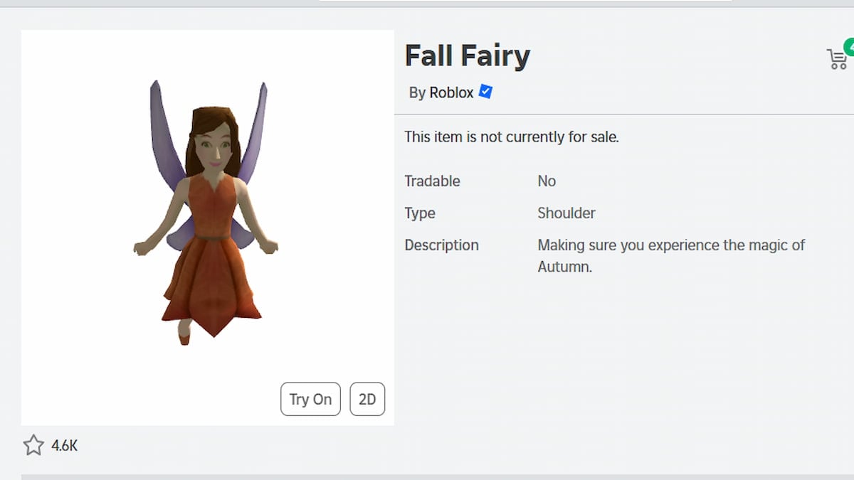 A Fall Fairy UGC in Roblox