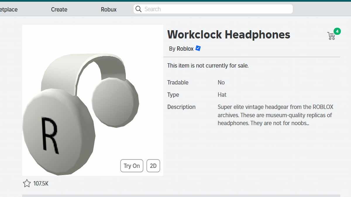 A Workclock Headphones UGC in Roblox