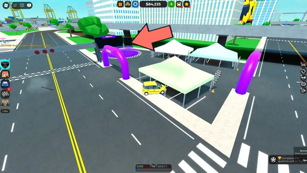 Front Bumper location of the Zenvo Car in Car Dealership Tycoon