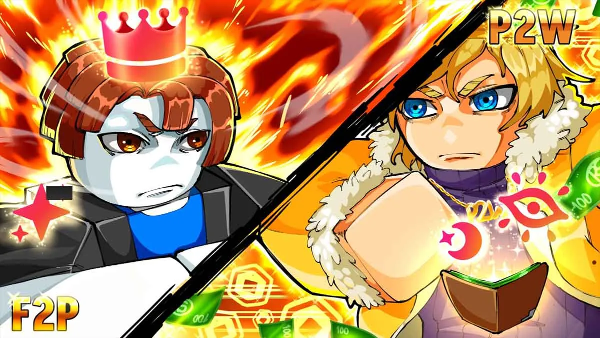 Collage of two Anime Realms characters in a versus battle.