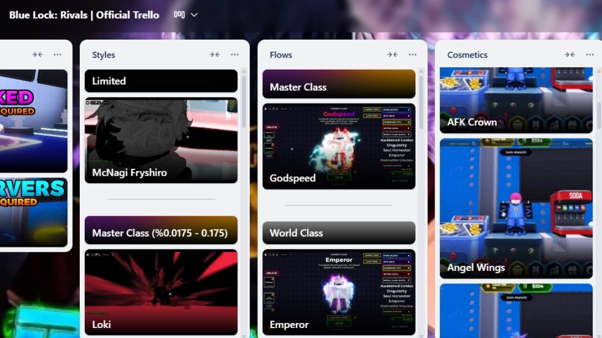 Blue Lock Rivals trello board