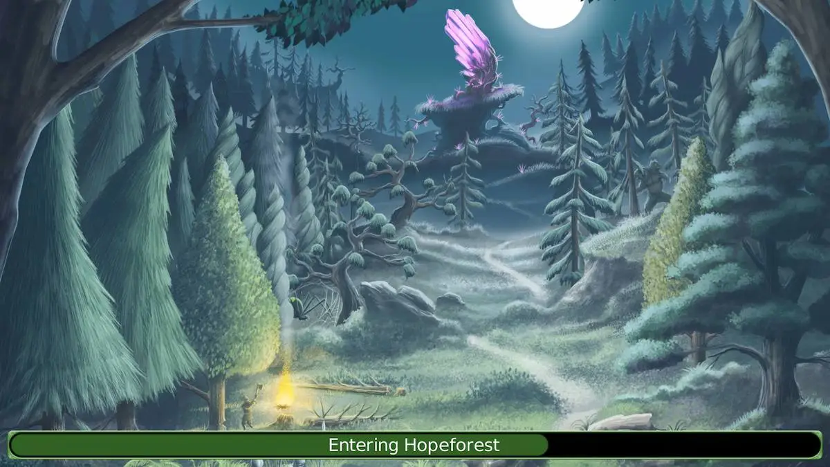 Hopeforest loading screen in Brighter Shores.