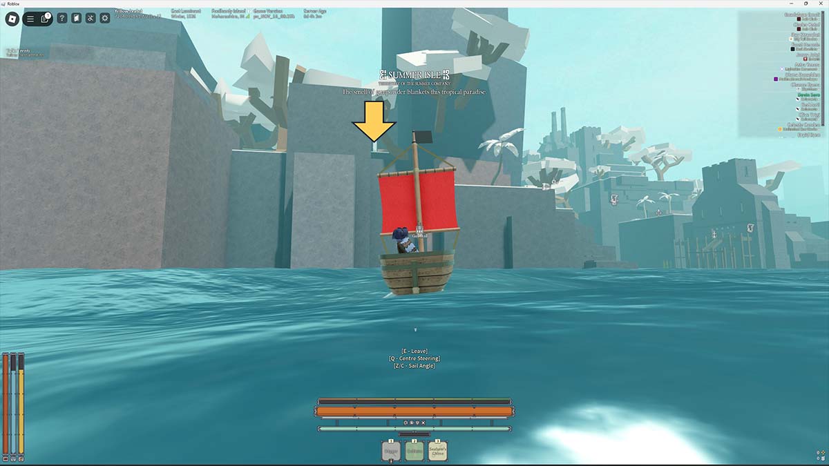 Roblox Deepwoken character sailing