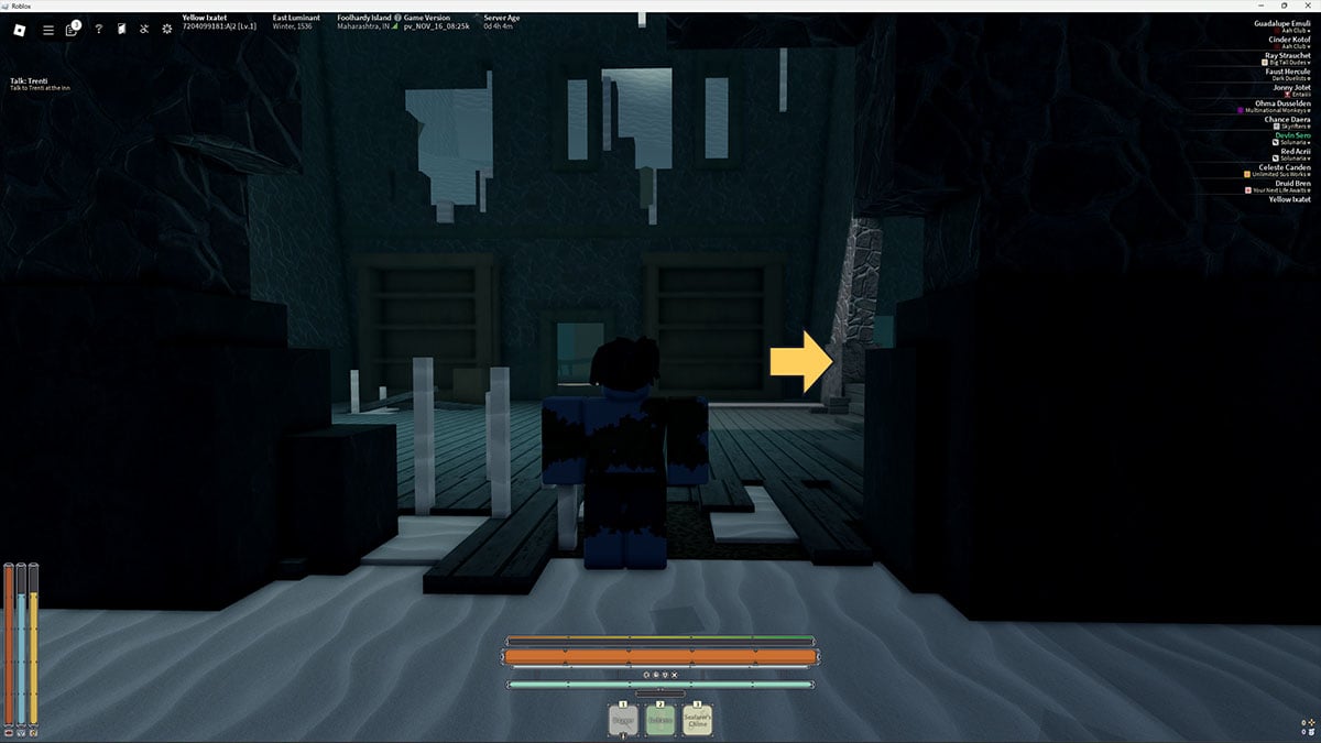 Roblox Deepwoken character in a dungeon