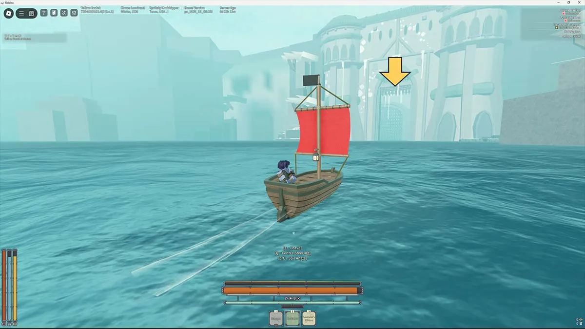 Roblox Deepwoken character sailing