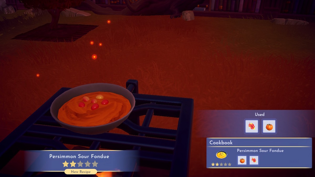 Persimmon Sour Fondue in Disney Dreamlight Valley: The Storybook Vale.